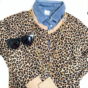 EUC Leopard Cardigan Size Medium